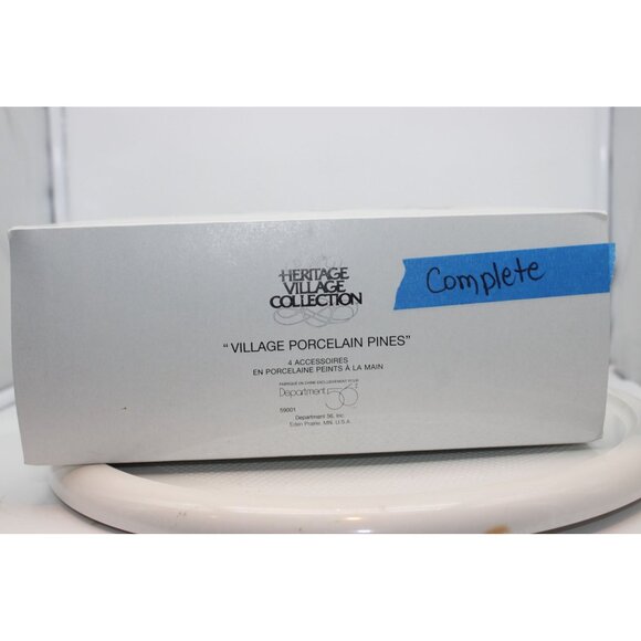 Dept 56 Village Accessories - Village Porcelain Pines, Set of 4 - Picture 2 of 5